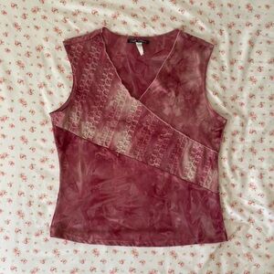 Pretty Pink & Cream Y2K tank top<3